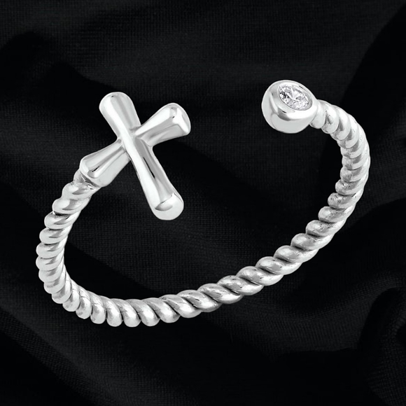 Montana Silversmiths Faith On Full Sterling Silver Ring One Size NEW Retail $50 - Picture 1 of 10